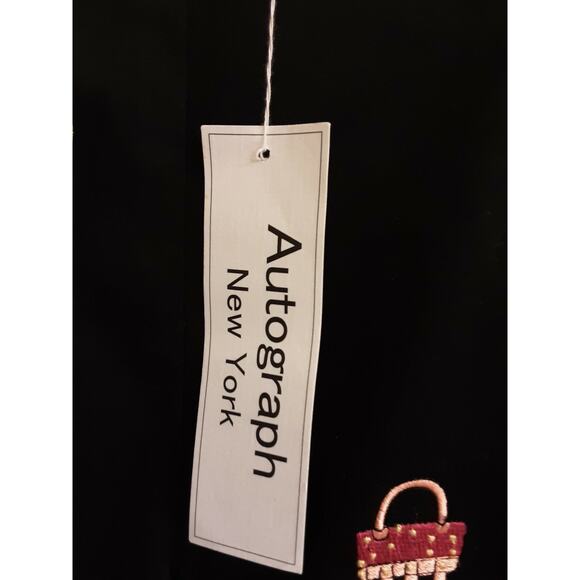 Autograph New York Pants, Women's Size 8 Capris Black With Embroider Baskets NWT - Picture 4 of 6